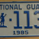 NOS 1985 North Carolina National Guard license plate 1136   new old st