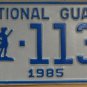 NOS 1985 North Carolina National Guard license plate 1133 new old st