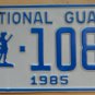 NOS 1985 North Carolina National Guard license plate 1083 new old st