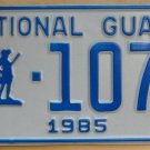 NOS 1985 North Carolina National Guard license plate 1079   new old st