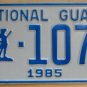 NOS 1985 North Carolina National Guard license plate 1079 new old st