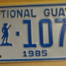 NOS 1985 North Carolina National Guard license plate 1075   new old st