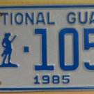 NOS 1985 North Carolina National Guard license plate 1059   new old st