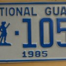 NOS 1985 North Carolina National Guard license plate 1053   new old st