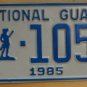 NOS 1985 North Carolina National Guard license plate 1053 new old st