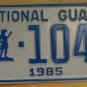 NOS 1985 North Carolina National Guard license plate 1046 new old st