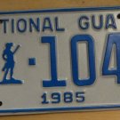 NOS 1985 North Carolina National Guard license plate 1043   new old st