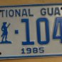 NOS 1985 North Carolina National Guard license plate 1043 new old st