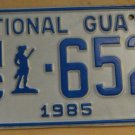 NOS 1985 North Carolina National Guard license plate 652   new old sto