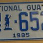 NOS 1985 North Carolina National Guard license plate 652 new old sto