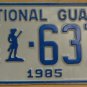 NOS 1985 North Carolina National Guard license plate 637 new old sto