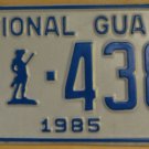 NOS 1985 North Carolina National Guard license plate 438   new old sto