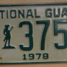 NOS 1978 North Carolina National Guard license plate 3757   new old st