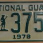 NOS 1978 North Carolina National Guard license plate 3756 new old st