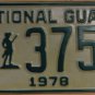 NOS 1978 North Carolina National Guard license plate 3752 new old st