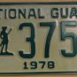 NOS 1978 North Carolina National Guard license plate 3751   new old st