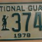 NOS 1978 North Carolina National Guard license plate 3744 new old st