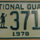 NOS 1978 North Carolina National Guard license plate 3716   new old st