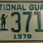 NOS 1978 North Carolina National Guard license plate 3716 new old st