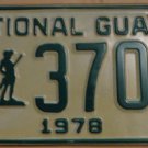 NOS 1978 North Carolina National Guard license plate 3703   new old st