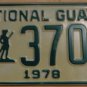 NOS 1978 North Carolina National Guard license plate 3703 new old st
