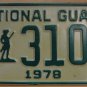 NOS 1978 North Carolina National Guard license plate 3100 new old st