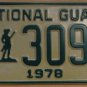 NOS 1978 North Carolina National Guard license plate 3094 new old st