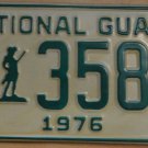 NOS 1976 North Carolina National Guard license plate 3588  new old sto