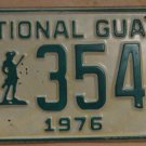 NOS 1976 North Carolina National Guard license plate 3548   new old st