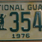 NOS 1976 North Carolina National Guard license plate 3546   new old st