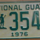 NOS 1976 North Carolina National Guard license plate 3540   new old st