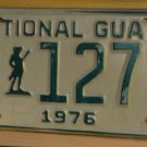 NOS 1976 North Carolina National Guard license plate 1279   new old st