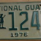 NOS 1976 North Carolina National Guard license plate 1247   new old st