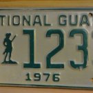 NOS 1976 North Carolina National Guard license plate 1233   new old st