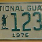 NOS 1976 North Carolina National Guard license plate 1230   new old st