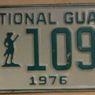 NOS 1976 North Carolina National Guard license plate 1095   new old st