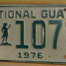 NOS 1976 North Carolina National Guard license plate 1072   new old st