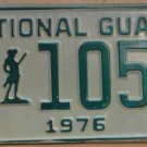 NOS 1976 North Carolina National Guard license plate 1059   new old st