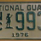 NOS 1976 North Carolina National Guard license plate 993   new old sto