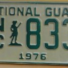 NOS 1976 North Carolina National Guard license plate 833   new old sto