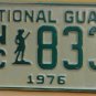NOS 1976 North Carolina National Guard license plate 833 new old sto