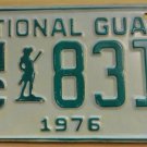 NOS 1976 North Carolina National Guard license plate 831   new old sto