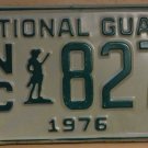 NOS 1976 North Carolina National Guard license plate 827   new old sto