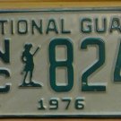 NOS 1976 North Carolina National Guard license plate 824   new old sto