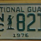 NOS 1976 North Carolina National Guard license plate 821   new old sto
