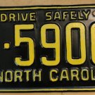 1961 North Carolina license plate Z 5900