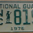 NOS 1976 North Carolina National Guard license plate 819   new old sto