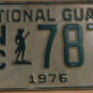 NOS 1976 North Carolina National Guard license plate 787   new old sto
