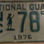 NOS 1976 North Carolina National Guard license plate 787   new old sto
