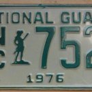 NOS 1976 North Carolina National Guard license plate 752   new old sto